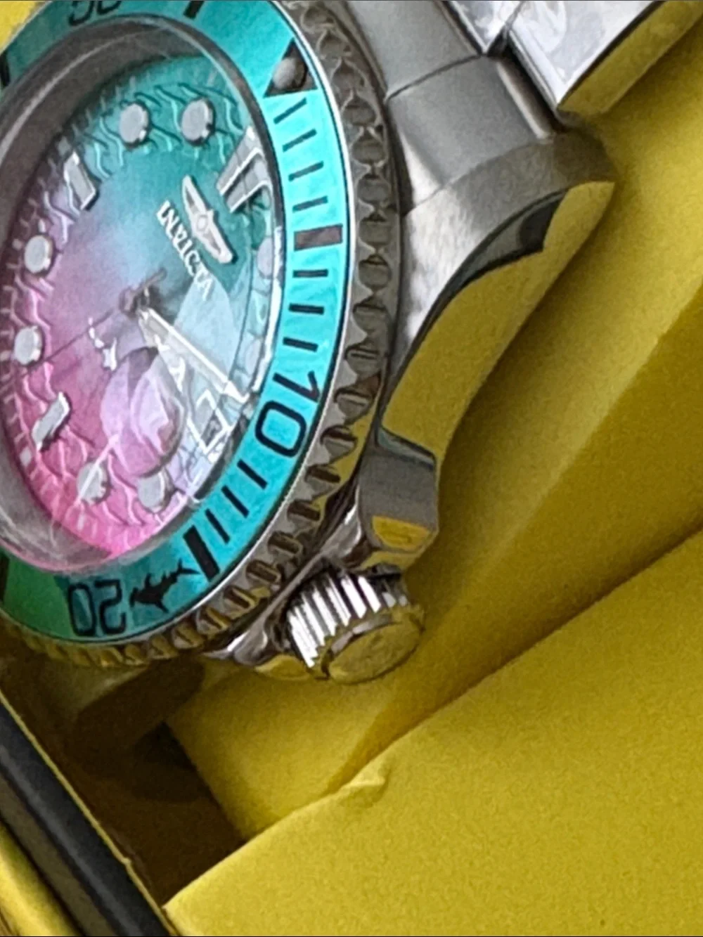Sake today new Invicta Pro Diver Men's Watch 42mm Steel Tone Case Pink+Tiffany